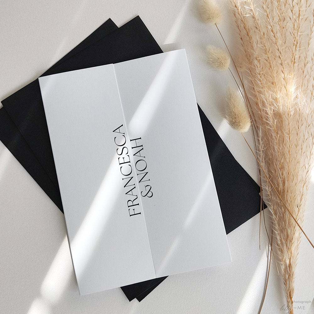 Minimalist Wedding Invitations, Black and White theme
