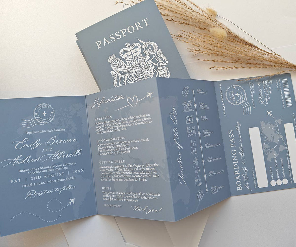 Dusty Blue Wedding Invitations