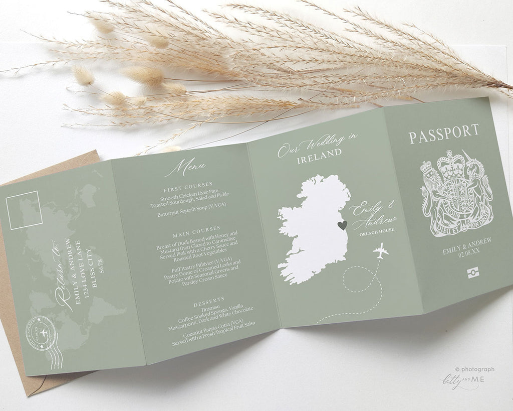 Folded Passport Wedding Invitations
