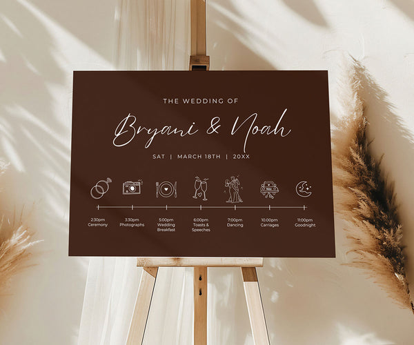 Chocolate Wedding Timeline Sign