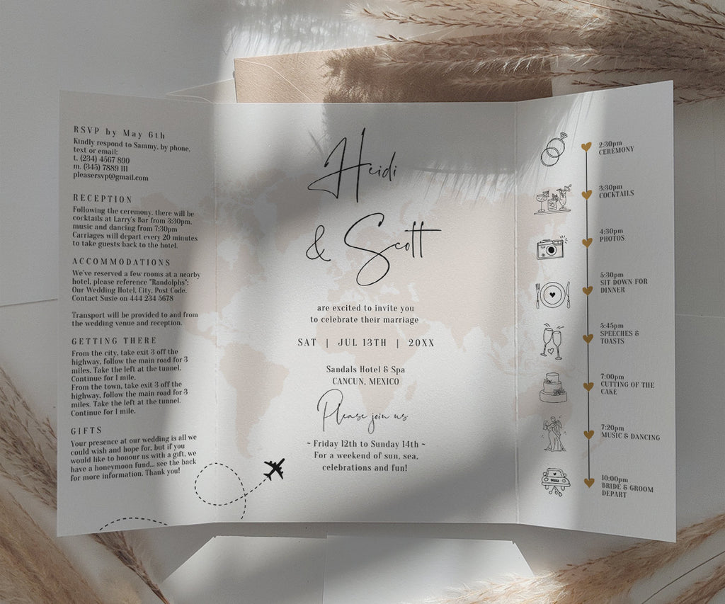 Mallorca Wedding Gatefold Invitations