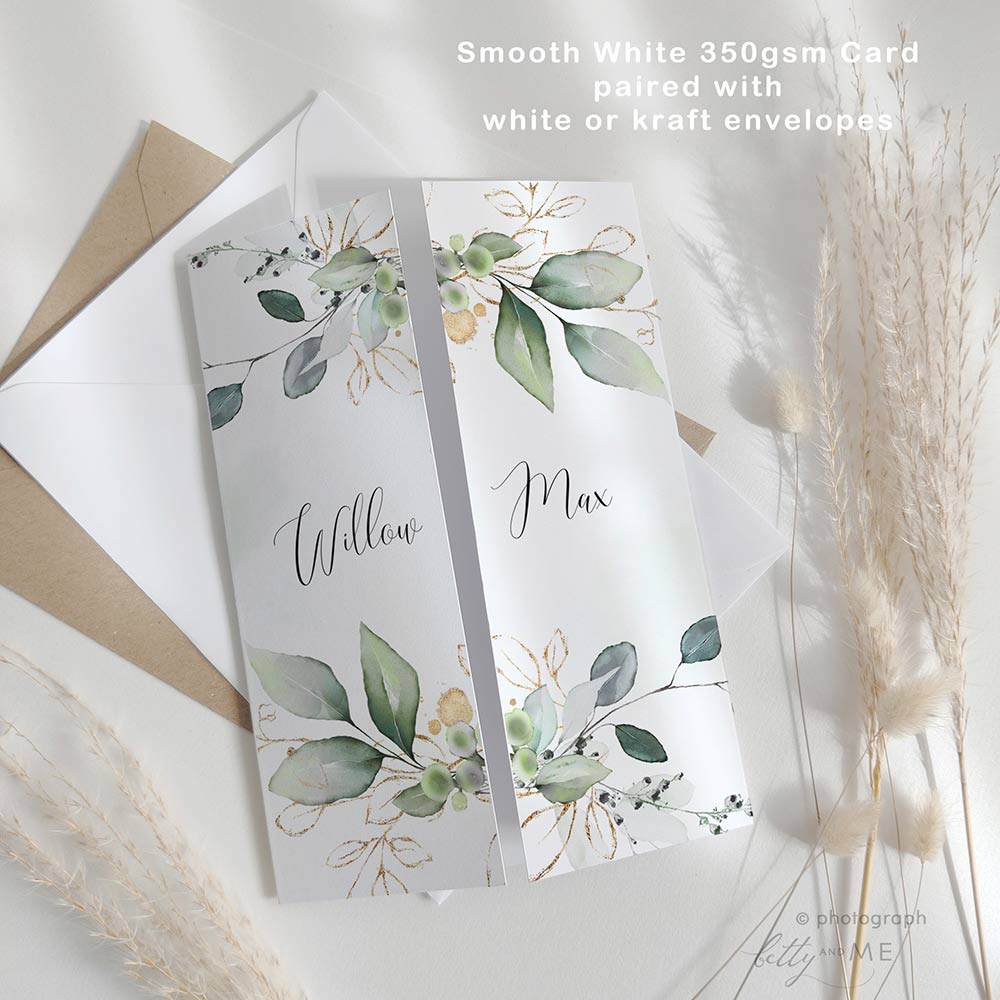 Eucalyptus Gatefold Wedding Invitations