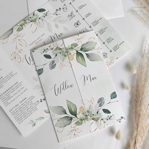 eucalyptus wedding invitations