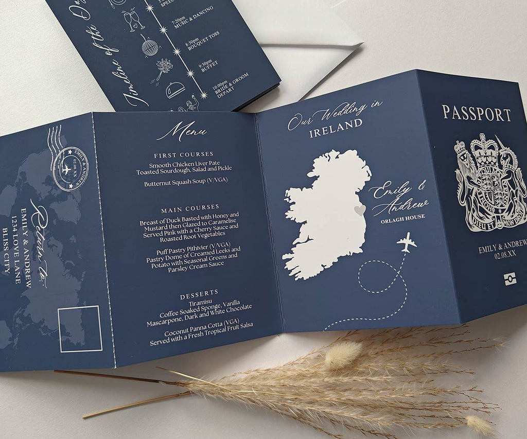 French Navy Wedding Invitations