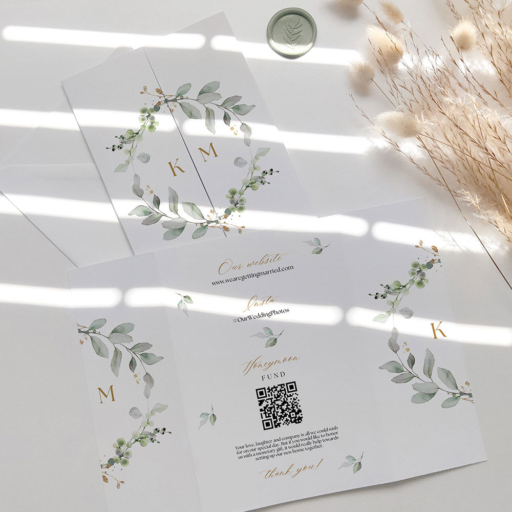 Wreath Wedding Invitations