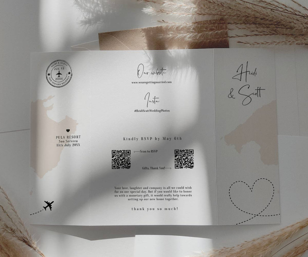 Mallorca Wedding Gatefold Invitations