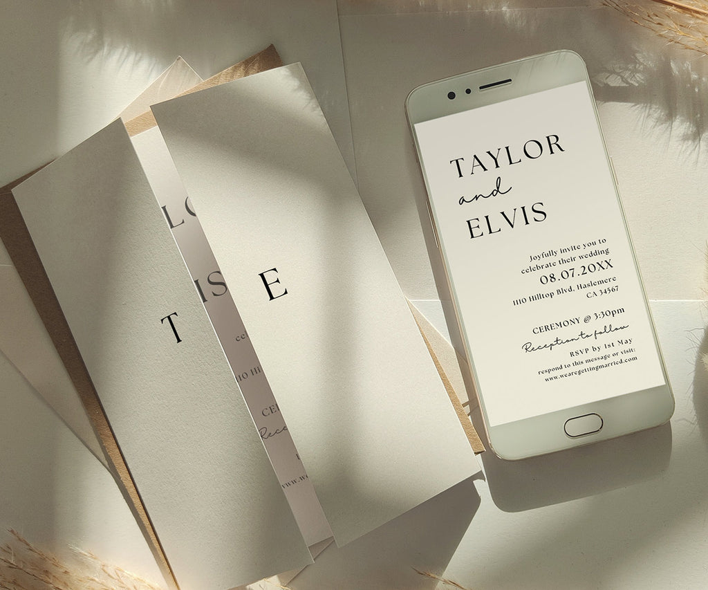 Gatefold Wedding Invitations with Electronic Invitations