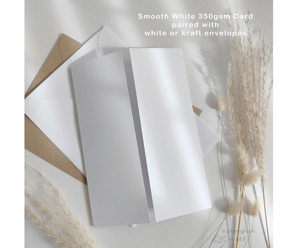 Smooth White Card with matching envelopes
