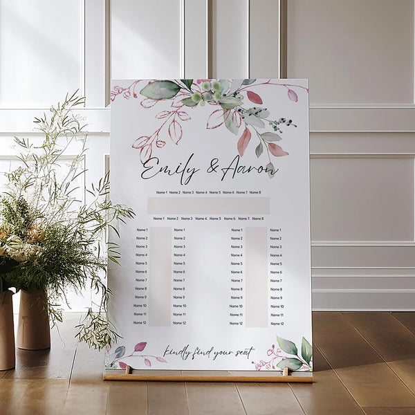 Green and Pink Horseshoe Table Plan