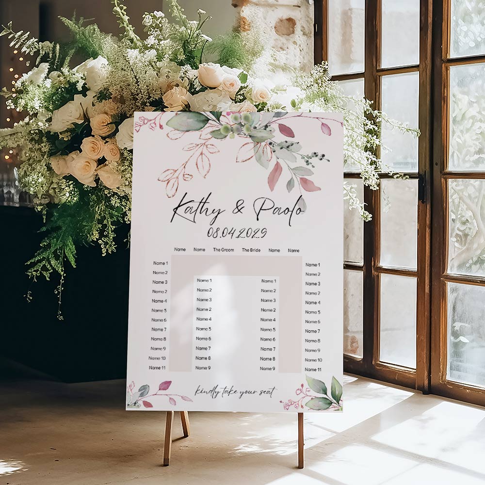 Green and Pink Table plan