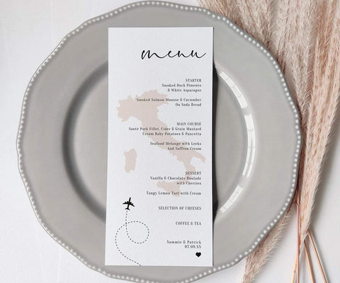 Menu with map