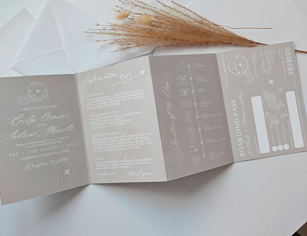 French Navy Wedding Invitations