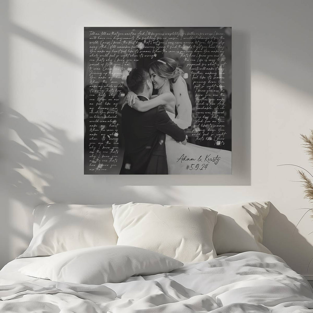 Photo with song lyrics on Canvas