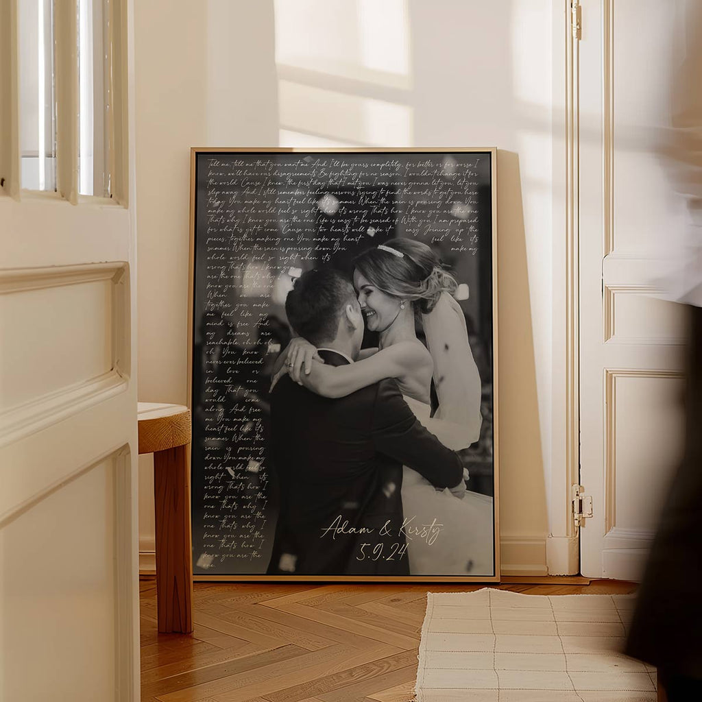 Photo with song lyrics on Canvas