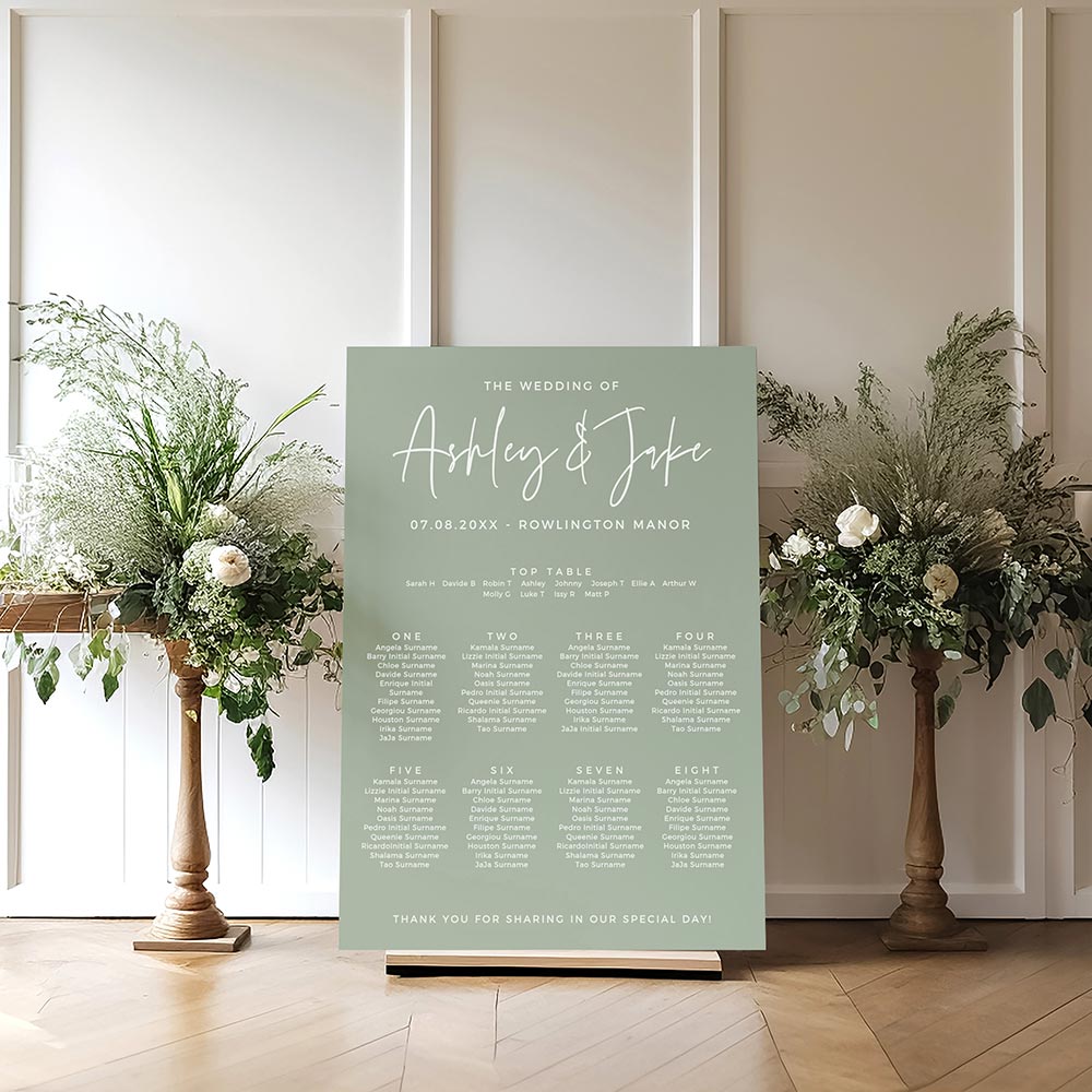 Sage Green Wedding Table Plan
