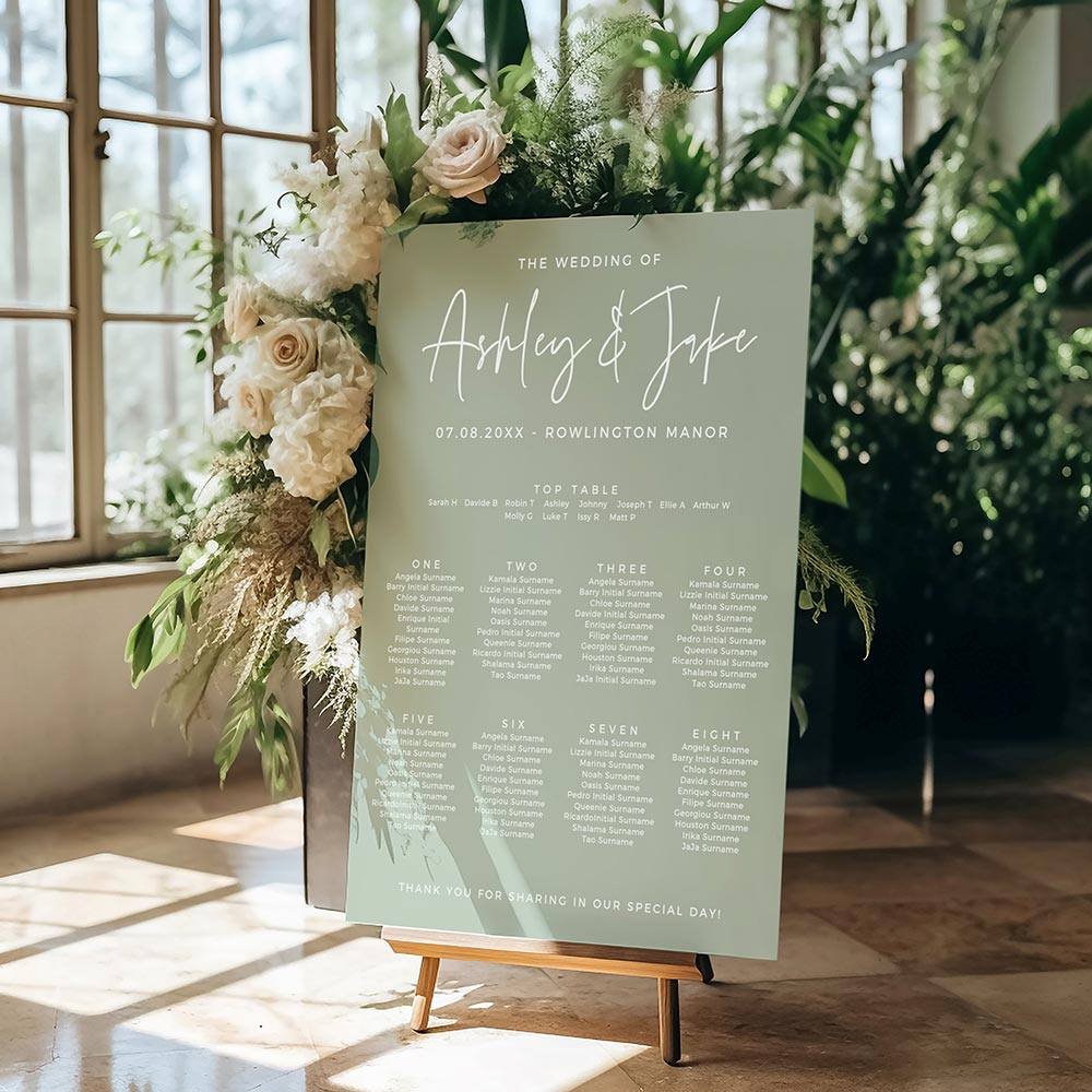 Sage Green Wedding Seating Plan