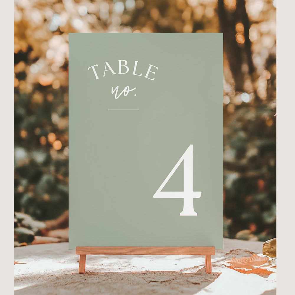 Sage Green Wedding Table Numbers