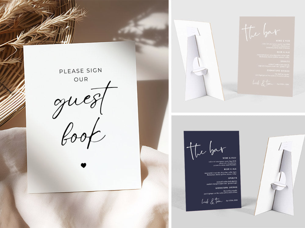 Wedding Strut Card Signs