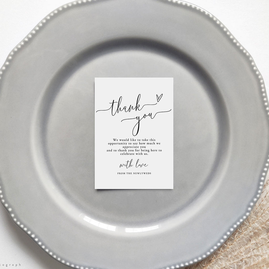 Wedding Place Setting Thank You Cards