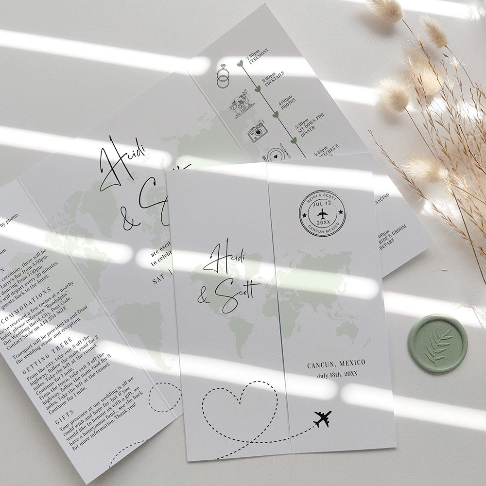 Travel Inspired Wedding Invitations