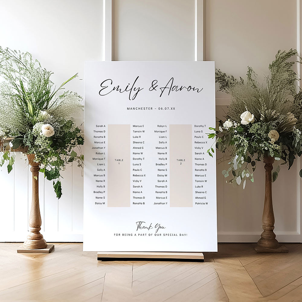 Banquet Table Seating Plan