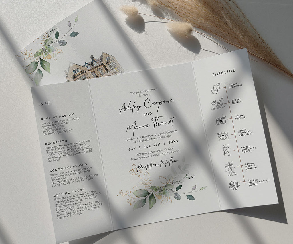 Wedding Venue Sketch Invitations