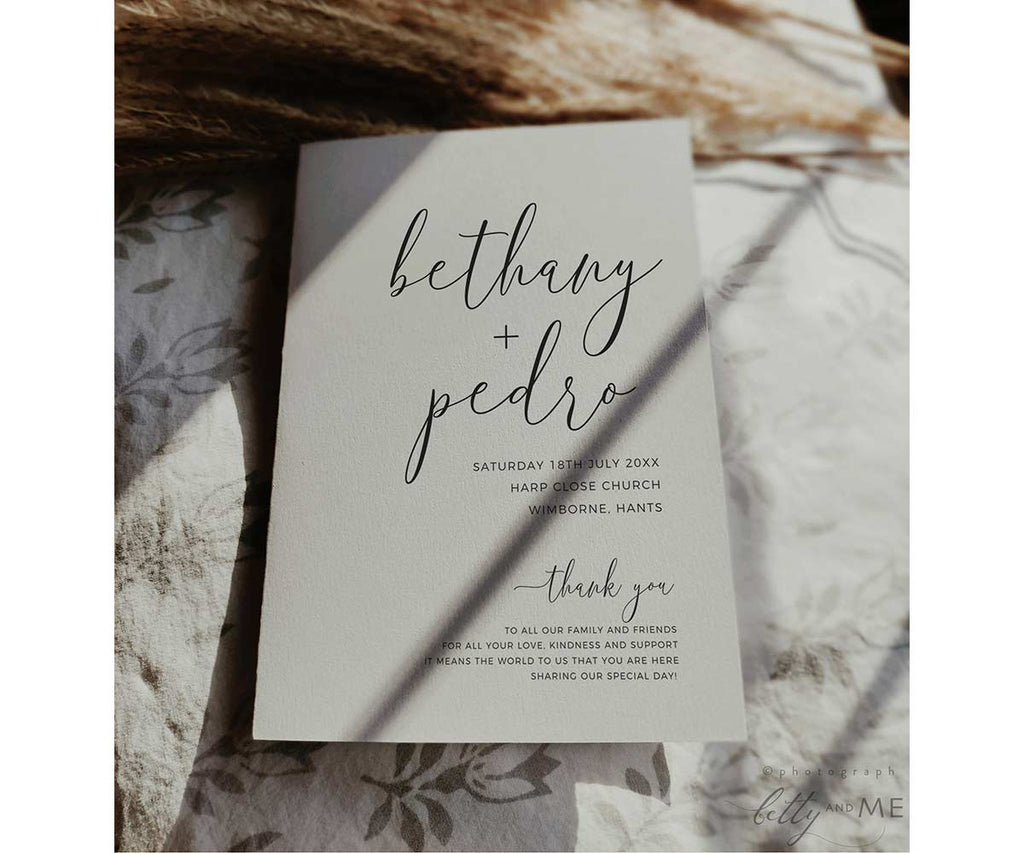 Folded Wedding Programs