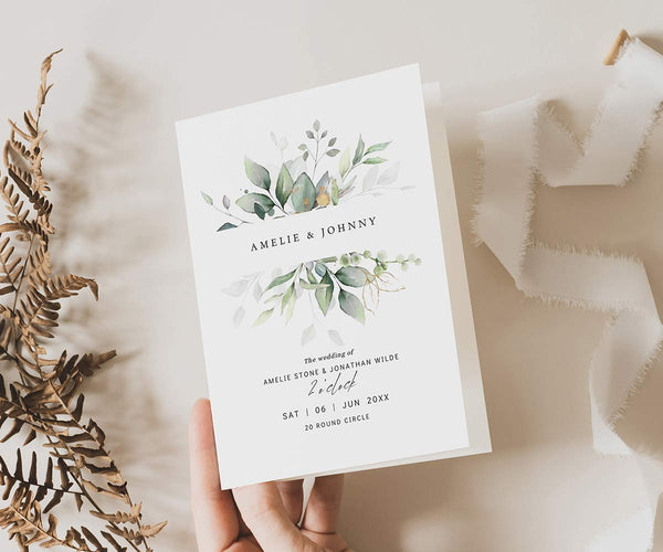 Greenery Eucalyptus Wedding Programs