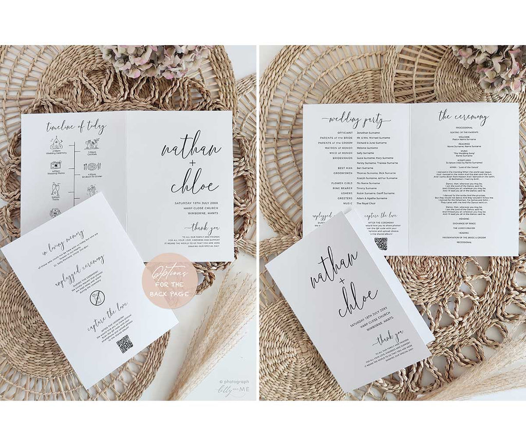 Folded Wedding Programs