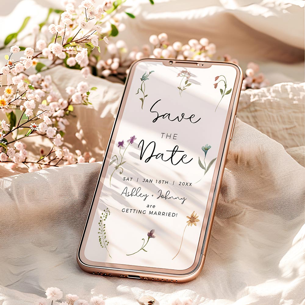 Digital Wildflower Save the Dates
