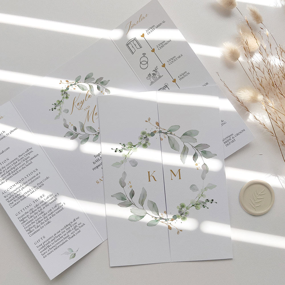 Wreath Gatefold Invitations